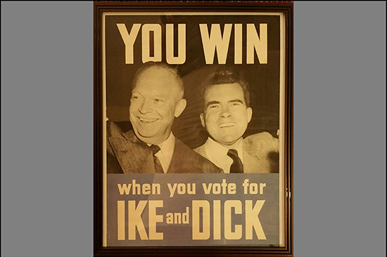 A display of political memorabilia on the Martinez Historic Home Tour during the election year of 2016.